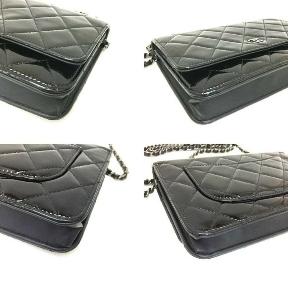 CHANEL Quilted Patent Wallet On Chain WOC BrandNew - Picture 7 of 16